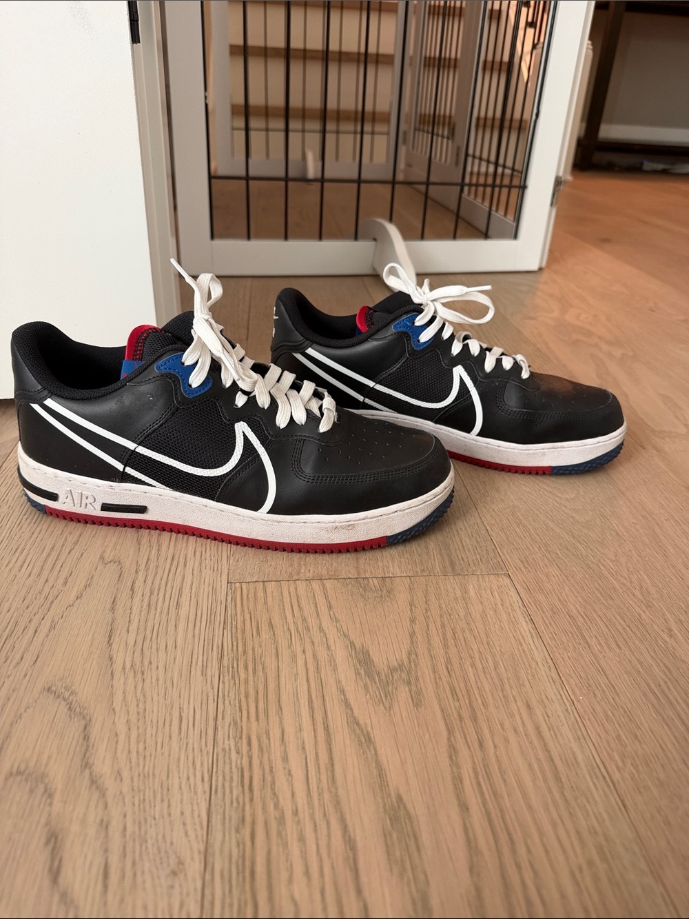 Nike Black,White, Red, Blue Air Force 1 Low Sneakers